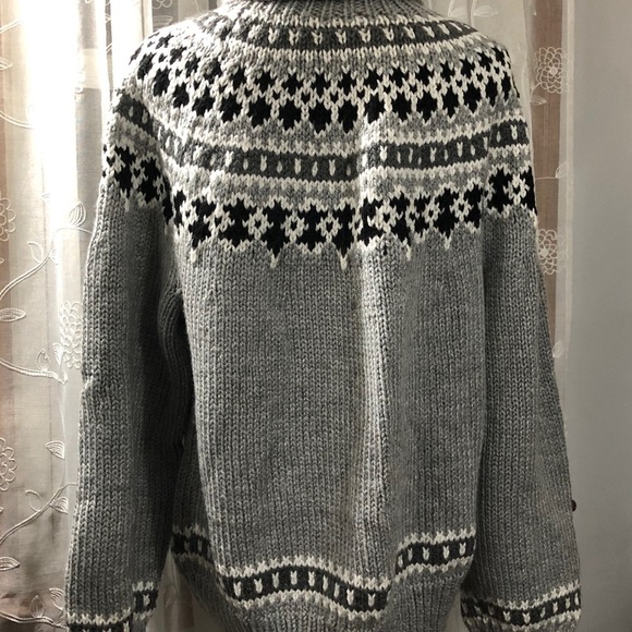 Handmade chunky knit sweater turtleneck SZ L - Picture 9 of 11